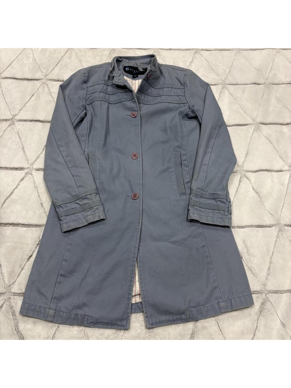 Kenneth Cole Reaction Women's XS Blue Cotton Casual Long Sleeve Coat Jacket